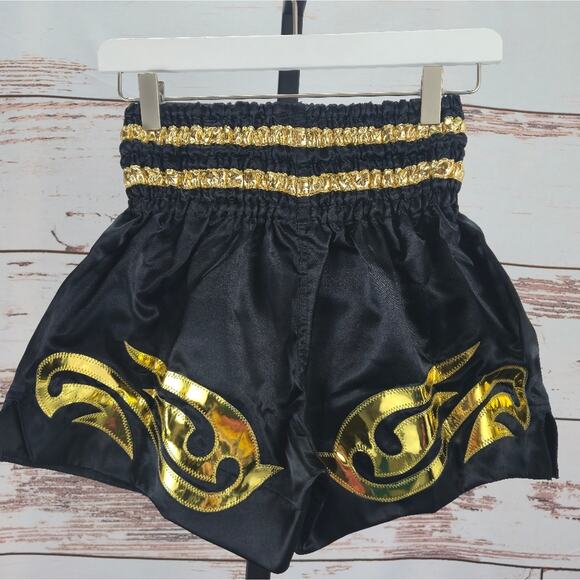 NWT Topking Muay Thai Boxing Shorts Black Gold Size Medium - Picture 2 of 8